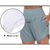 imageTHE GYM PEOPLE Womens High Waist Running Shorts with Liner Athletic Hiking Workout Shorts Zip PocketsDenim Blue