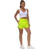 imageTHE GYM PEOPLE Womens High Waist Running Shorts with Liner Athletic Hiking Workout Shorts Zip PocketsFluores Yellow