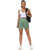 imageTHE GYM PEOPLE Womens High Waist Running Shorts with Liner Athletic Hiking Workout Shorts Zip PocketsJasmine Green