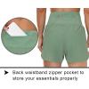imageTHE GYM PEOPLE Womens High Waist Running Shorts with Liner Athletic Hiking Workout Shorts Zip PocketsJasmine Green