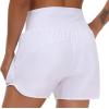 imageTHE GYM PEOPLE Womens High Waist Running Shorts with Liner Athletic Hiking Workout Shorts Zip PocketsWhite