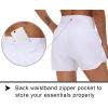 imageTHE GYM PEOPLE Womens High Waist Running Shorts with Liner Athletic Hiking Workout Shorts Zip PocketsWhite