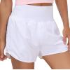 imageTHE GYM PEOPLE Womens High Waist Running Shorts with Liner Athletic Hiking Workout Shorts Zip PocketsWhite