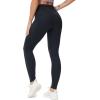 imageTHE GYM PEOPLE Womens High Waist Yoga Pants Buttery Soft Stretchy Tummy Control Workout Athletic Leggings with PocketsBlack