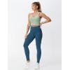 imageTHE GYM PEOPLE Womens High Waist Yoga Pants Buttery Soft Stretchy Tummy Control Workout Athletic Leggings with PocketsDark Blue Green