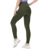 imageTHE GYM PEOPLE Womens High Waist Yoga Pants Buttery Soft Stretchy Tummy Control Workout Athletic Leggings with PocketsDark Olive