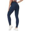imageTHE GYM PEOPLE Womens High Waist Yoga Pants Buttery Soft Stretchy Tummy Control Workout Athletic Leggings with PocketsNavy Blue