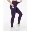 imageTHE GYM PEOPLE Womens High Waist Yoga Pants Buttery Soft Stretchy Tummy Control Workout Athletic Leggings with PocketsPurple
