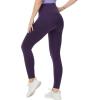 imageTHE GYM PEOPLE Womens High Waist Yoga Pants Buttery Soft Stretchy Tummy Control Workout Athletic Leggings with PocketsPurple