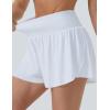imageTHE GYM PEOPLE Womens High Waisted Flowy Running Shorts 2 in 1 Athletic Workout Skirt ShortsWhite