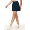 imageTHE GYM PEOPLE Womens High Waisted Tennis Skirts Crossover Hemline Back Pleated Golf Skorts with Inner ShortsBlue