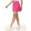 imageTHE GYM PEOPLE Womens High Waisted Tennis Skirts Crossover Hemline Back Pleated Golf Skorts with Inner ShortsBright Pink