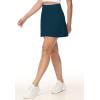 imageTHE GYM PEOPLE Womens High Waisted Tennis Skirts Crossover Hemline Back Pleated Golf Skorts with Inner ShortsDark Blue Green
