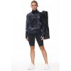 imageTHE GYM PEOPLE Womens Long Sleeve Cowl Neck Loose Fit Workout Hiking Pullover Sweatshirt With PocketsTie Dye Black Grey
