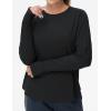 imageTHE GYM PEOPLE Womens Long Sleeve Workout Shirts Lightweight Cotton Running Yoga Tops with Thumb HoleBlack