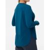 imageTHE GYM PEOPLE Womens Long Sleeve Workout Shirts Lightweight Cotton Running Yoga Tops with Thumb HoleDark Blue Green