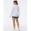 imageTHE GYM PEOPLE Womens Long Sleeve Workout Shirts Lightweight Cotton Running Yoga Tops with Thumb HoleHeather White