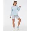 imageTHE GYM PEOPLE Womens Long Sleeve Workout Shirts Lightweight Cotton Running Yoga Tops with Thumb HoleLight Blue