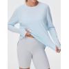 imageTHE GYM PEOPLE Womens Long Sleeve Workout Shirts Lightweight Cotton Running Yoga Tops with Thumb HoleLight Blue