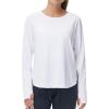 imageTHE GYM PEOPLE Womens Long Sleeve Workout Shirts Lightweight Cotton Running Yoga Tops with Thumb HoleWhite