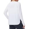 imageTHE GYM PEOPLE Womens Long Sleeve Workout Shirts Lightweight Cotton Running Yoga Tops with Thumb HoleWhite