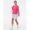imageTHE GYM PEOPLE Womens Long Sleeve Workout Shirts Side Slits Athletic Yoga Tee Tops with Thumb HoleBright Pink