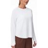 imageTHE GYM PEOPLE Womens Long Sleeve Workout Shirts Side Slits Athletic Yoga Tee Tops with Thumb HoleWhite