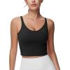 imageTHE GYM PEOPLE Womens Longline Sports Bra Removable Padded Wireless Workout Yoga Tank TopsBlack