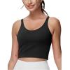 imageTHE GYM PEOPLE Womens Longline Sports Bra Removable Padded Wireless Workout Yoga Tank TopsBlack