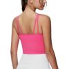 imageTHE GYM PEOPLE Womens Longline Sports Bra Removable Padded Wireless Workout Yoga Tank TopsBright Pink