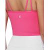 imageTHE GYM PEOPLE Womens Longline Sports Bra Removable Padded Wireless Workout Yoga Tank TopsBright Pink