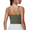 imageTHE GYM PEOPLE Womens Longline Sports Bra Removable Padded Wireless Workout Yoga Tank TopsOlive Green