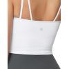 imageTHE GYM PEOPLE Womens Longline Sports Bra Removable Padded Wireless Workout Yoga Tank TopsWhite