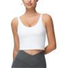 imageTHE GYM PEOPLE Womens Longline Sports Bra Removable Padded Wireless Workout Yoga Tank TopsWhite