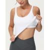 imageTHE GYM PEOPLE Womens Longline Sports Bra Removable Padded Wireless Workout Yoga Tank TopsWhite