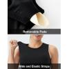 imageTHE GYM PEOPLE Womens Medium Support Sports Bra Removable Padded Sleeveless Workout Crop TopsBlack
