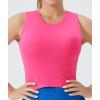 imageTHE GYM PEOPLE Womens Medium Support Sports Bra Removable Padded Sleeveless Workout Crop TopsBright Pink