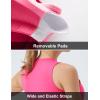 imageTHE GYM PEOPLE Womens Medium Support Sports Bra Removable Padded Sleeveless Workout Crop TopsBright Pink