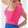 imageTHE GYM PEOPLE Womens Medium Support Sports Bra Removable Padded Sleeveless Workout Crop TopsBright Pink