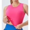 imageTHE GYM PEOPLE Womens Medium Support Sports Bra Removable Padded Sleeveless Workout Crop TopsBright Pink