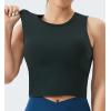 imageTHE GYM PEOPLE Womens Medium Support Sports Bra Removable Padded Sleeveless Workout Crop TopsCharcoal Grey