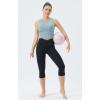 imageTHE GYM PEOPLE Womens Medium Support Sports Bra Removable Padded Sleeveless Workout Crop TopsDenim Blue
