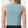 imageTHE GYM PEOPLE Womens Medium Support Sports Bra Removable Padded Sleeveless Workout Crop TopsDenim Blue