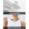 imageTHE GYM PEOPLE Womens Medium Support Sports Bra Removable Padded Sleeveless Workout Crop TopsWhite