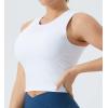 imageTHE GYM PEOPLE Womens Medium Support Sports Bra Removable Padded Sleeveless Workout Crop TopsWhite