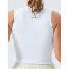 imageTHE GYM PEOPLE Womens Medium Support Sports Bra Removable Padded Sleeveless Workout Crop TopsWhite