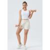 imageTHE GYM PEOPLE Womens Medium Support Sports Bra Removable Padded Sleeveless Workout Crop TopsWhite