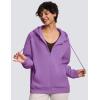 imageTHE GYM PEOPLE Womens Oversized Fleece Hoodies FullZip Workout Lounge Hooded Coats Fall Tops with Pockets DrawstringLavender Purple