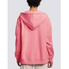 imageTHE GYM PEOPLE Womens Oversized Fleece Hoodies FullZip Workout Lounge Hooded Coats Fall Tops with Pockets DrawstringWatermelon Pink