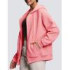 imageTHE GYM PEOPLE Womens Oversized Fleece Hoodies FullZip Workout Lounge Hooded Coats Fall Tops with Pockets DrawstringWatermelon Pink